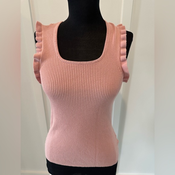 Express Tops - Express Pink Ribbed Knit Fabric